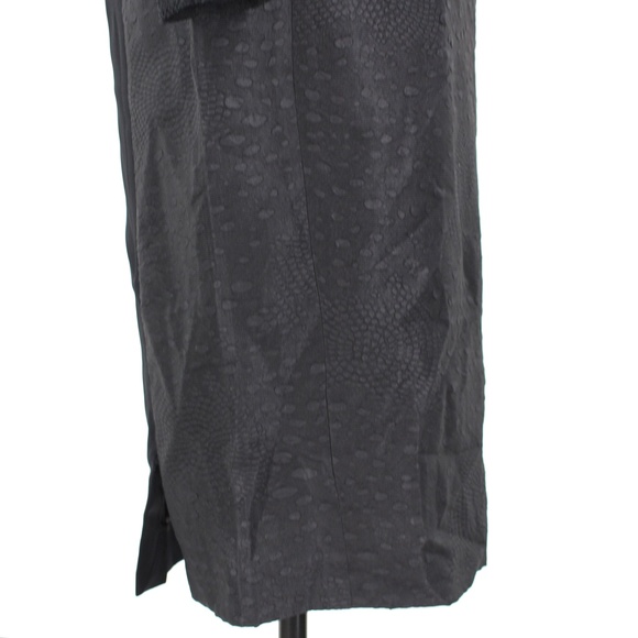 Roland Mouret Magnolia Black Mesh Jacquard Sheath Dress Textured Back Zip 12 M - Picture 4 of 9